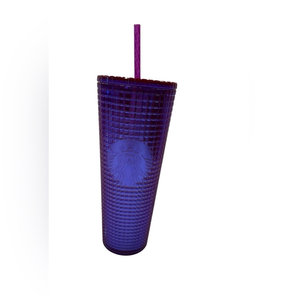 Starbucks Summer 2024 Iridescent Purple Metallic Grid Venti 24 oz Tumbler NWT
